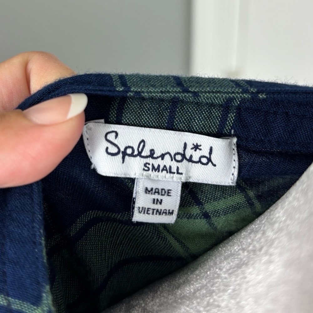 Splendid Plaid Wrap Blouse Size S - Picture 6 of 7